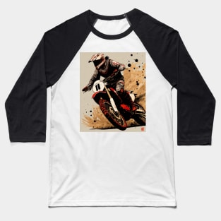 Dirt bike rider - tan splash Baseball T-Shirt